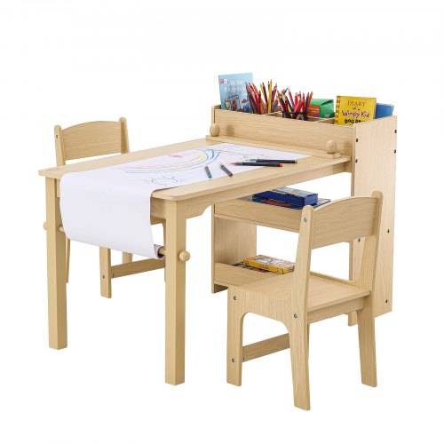 Kids Art Table and 2 Chairs 2in1 Toddler Craft and Play Activity Table