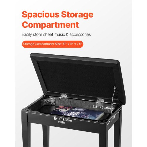 Piano Bench 22 x 1378 x 19 Keyboard Piano Chair with HighDensity