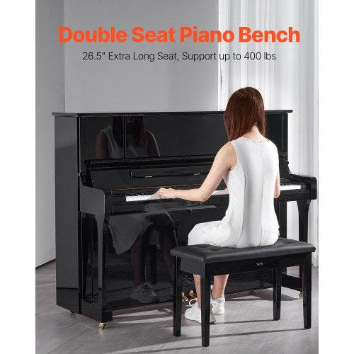Piano Bench 295 x 14 x 19 Duet Keyboard Piano Chair with HighDensity