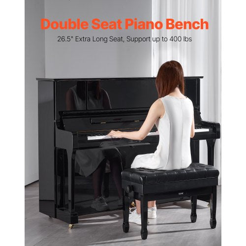 Piano Bench 295 x 14 x 203 Duet Keyboard Piano Chair with 203234”