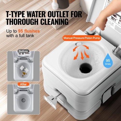 Portable Toilet for Camping with Carry Bag RV Toilet with 3.2 Gal Waste