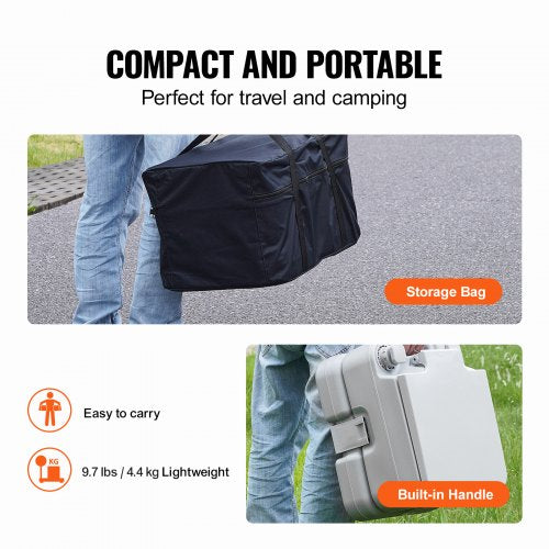 Portable Toilet for Camping with Carry Bag RV Toilet with 3.2 Gal Waste