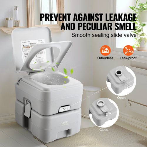 Portable Toilet for Camping Porta Potty with Carry Bag 5.3 Gal Waste Tank