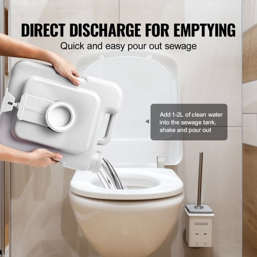 Portable Toilet for Camping Porta Potty with Carry Bag 5.3 Gal Waste Tank