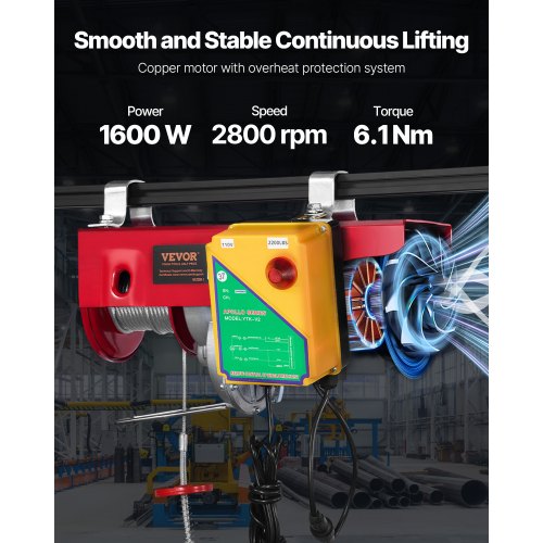 2200 lbs Wireless Attic Lift 1600W 110V Electric Hoist with Wireless Remote