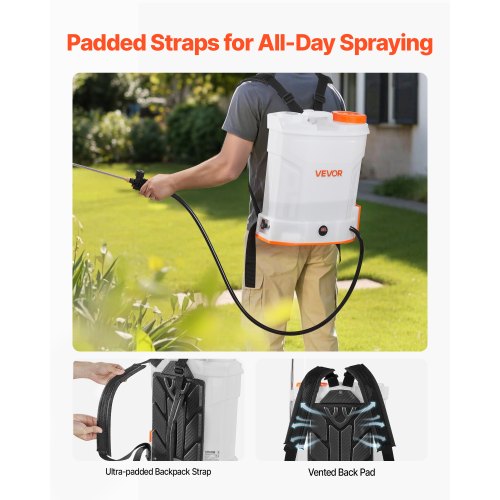 Battery Powered Backpack Sprayer 3.2 Gal Powerful Electric Backpack