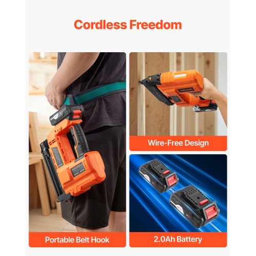 2In1 Cordless Brad Nailer 18 Gauge 20V Battery Powered Nail Gun And Staple