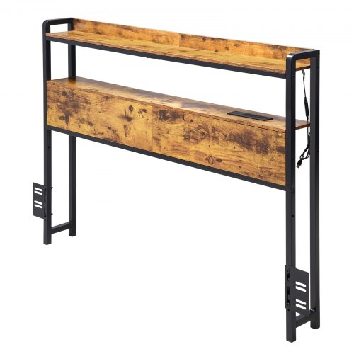 Headboard for Full Size Bed Adjustable Height Headboard with 2 Shelves