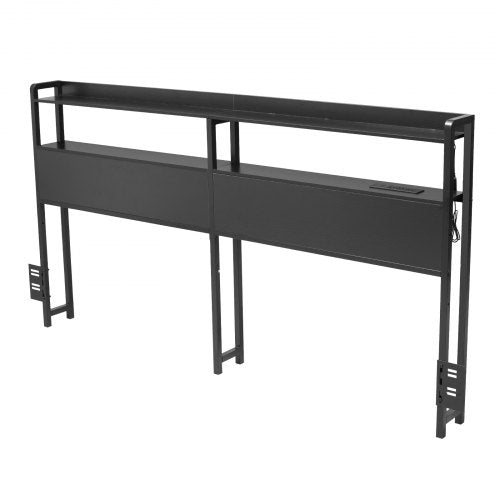 Headboard for King Size Bed Adjustable Height Headboard with 2 Shelves