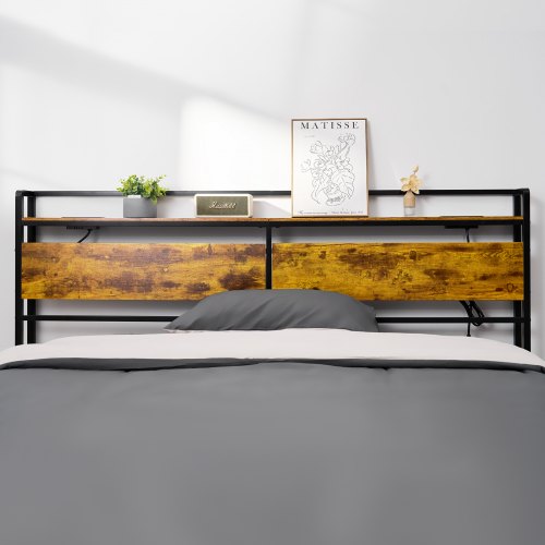 Headboard for King Size Bed Adjustable Height Headboard with Storage Shelf