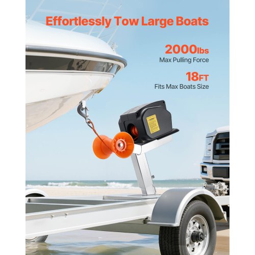 Electric Boat Winch 12V DC 300W Reversible Electric Trailer Winch for Boats