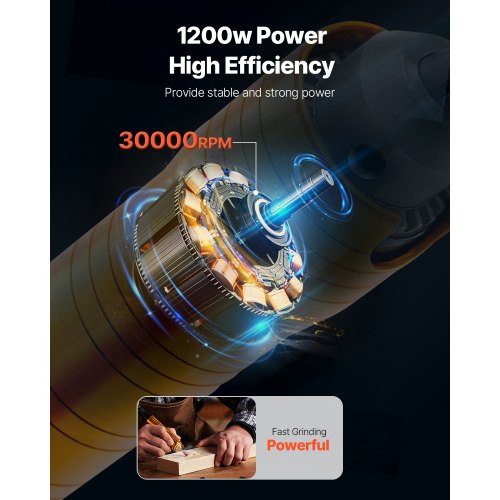 Flex Shaft Grinder 1200W 30000RPM Electric Flex Shaft Rotary Tool Carver