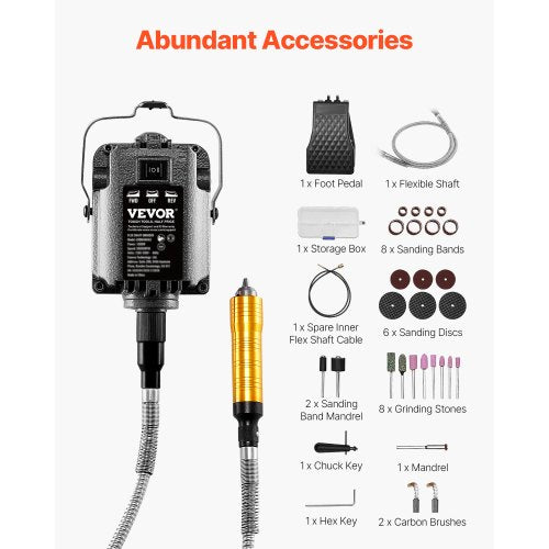 Flex Shaft Grinder 1200W 30000RPM Electric Flex Shaft Rotary Tool Carver
