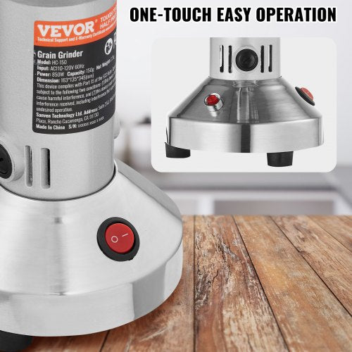 150g Electric Grain Mill Grinder High Speed 850W Commercial Spice Grinders