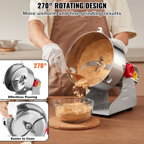 2500g Electric Grain Mill Grinder High Speed 3400W Commercial Spice