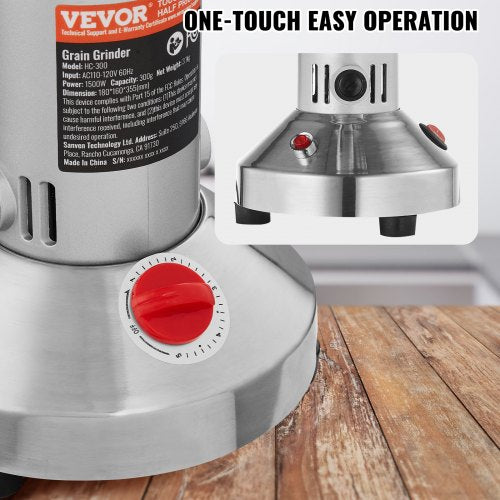 300g Electric Grain Mill Grinder High Speed 1500W Commercial Spice