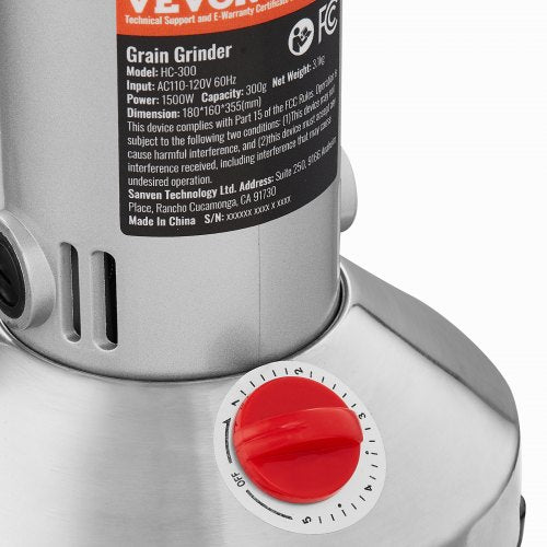 300g Electric Grain Mill Grinder High Speed 1500W Commercial Spice