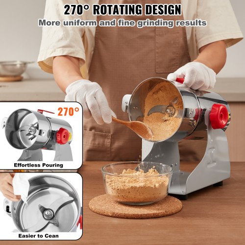 300g Electric Grain Mill Grinder High Speed 1500W Commercial Spice