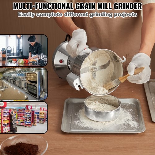 550g Electric Grain Mill Grinder High Speed 2000W Commercial Spice
