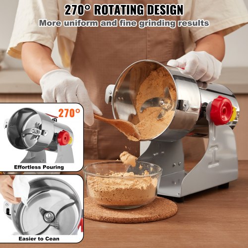 750g Electric Grain Mill Grinder High Speed 2000W Commercial Spice
