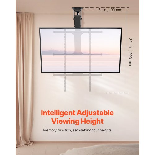 Motorized Ceiling TV Mount TV Wall Mount for 32 to 65 Inch TV Electric
