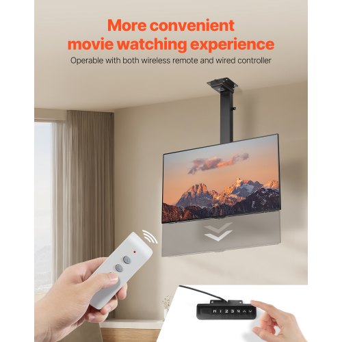 Motorized Ceiling TV Mount TV Wall Mount for 32 to 55 Inch TV Electric