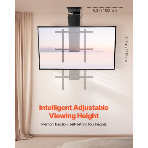 Motorized Ceiling TV Mount TV Wall Mount for 32 to 70 Inch TV Electric