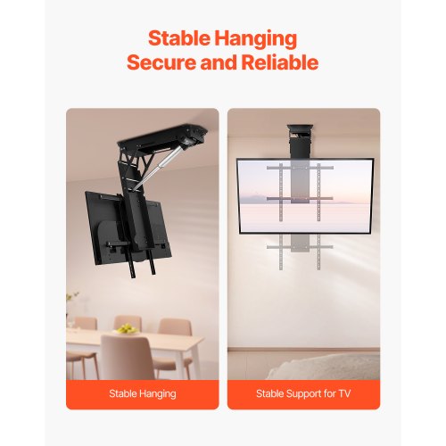 Motorized Ceiling TV Mount TV Wall Mount for 32 to 70 Inch TV Electric