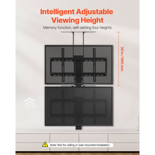 Motorized TV Lift Stand 120 lbs max Load Adjustable TV Lift Stand Mount