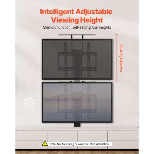 Motorized TV Lift Stand 132 lbs max Load Adjustable TV Lift Stand Mount