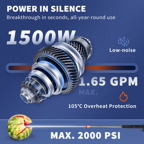 Electric Pressure Washer 2000 PSI Max 165 GPM Power Washer with 30 ft