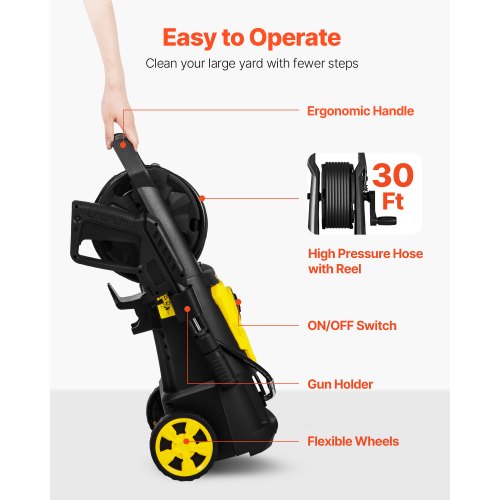 Electric Pressure Washer 2000 PSI Max 176 GPM Power Washer w 30 ft