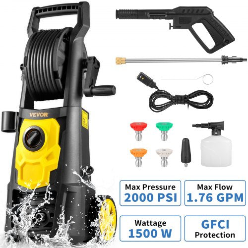 Electric Pressure Washer 2000 PSI Max 176 GPM Power Washer w 30 ft