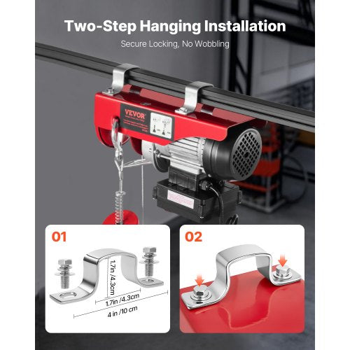 Wireless Electric Hoist 440 lbs 110V Electric Steel Wire Winch with Wireless