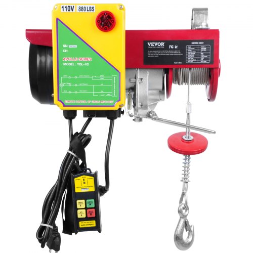Tuspuzz Electric Hoist 880 lbs Lifting Capacity 850W 110V Electric Steel
