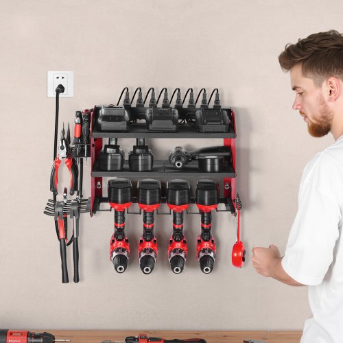 Power Tool Organizer with Charging Station 3Layer Drill Storage Rack
