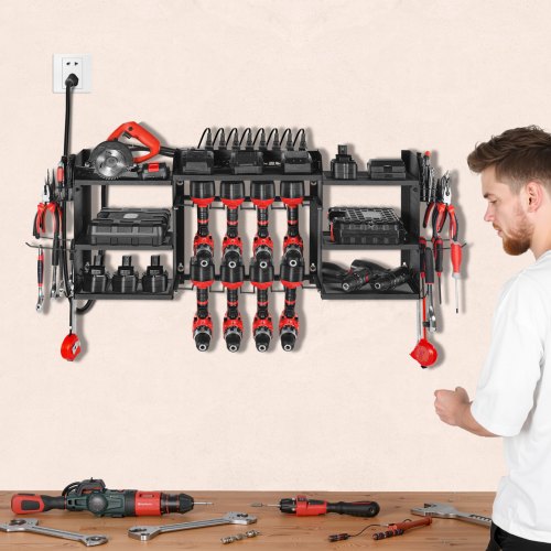 Power Tool Organizer with Charging Station 3Layer Power Tool Battery