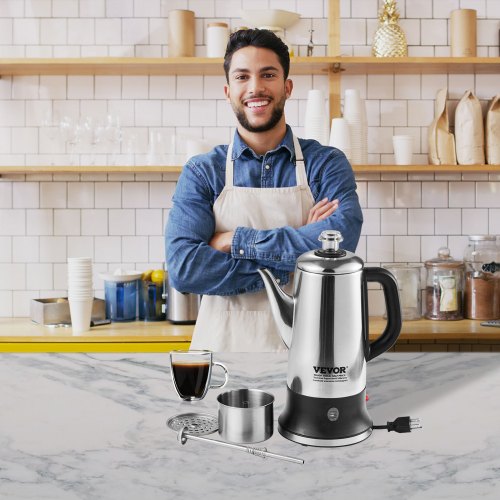 12 Cup Electric Percolator Coffee Pot 304 Stainless Steel Coffee Percolator