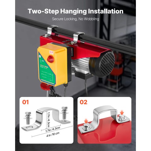 Electric Hoist 1760 lbs 120V Electric Winch with 328 ft Wireless Remote
