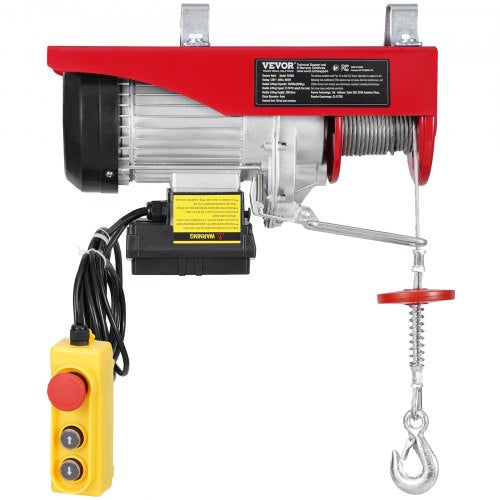 Electric Hoist Crane Winch 1320 lbs 328 ft Wireless 14 ft Wired Remote