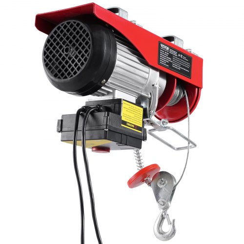 Electric Hoist Crane Winch 1320 lbs 328 ft Wireless 14 ft Wired Remote