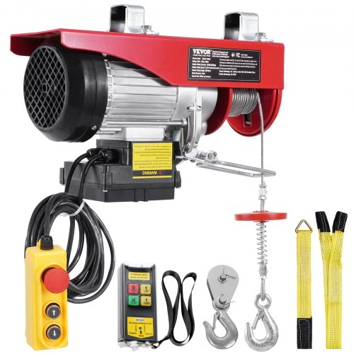 Electric Hoist Crane Winch 1320 lbs 328 ft Wireless 14 ft Wired Remote