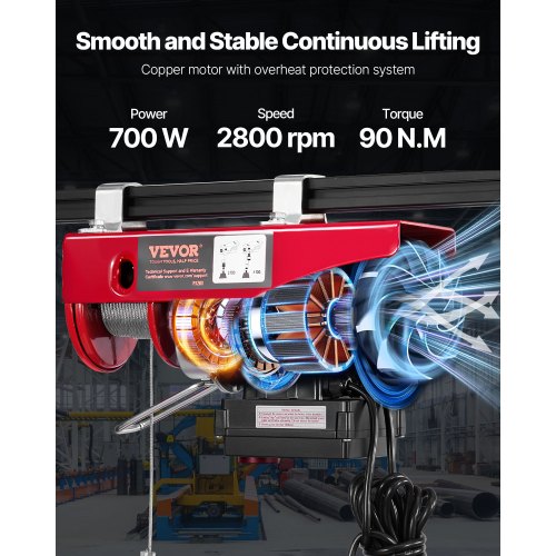 Electric Hoist 440 lbs 120V Electric Winch with 328 ft Wireless 14 ft