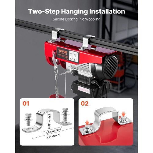 Electric Hoist 440 lbs 120V Electric Winch with 328 ft Wireless 14 ft
