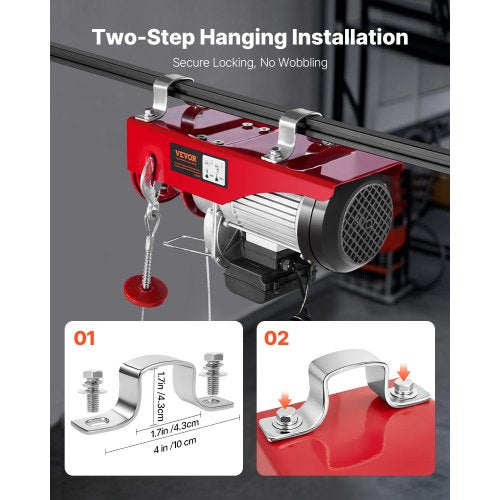 2200 lbs Attic Lift 1600W 110V Electric Hoist with 14ft Wired Remote