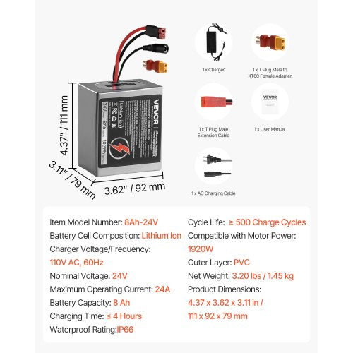 24V Electric Scooter Battery 8Ah Ebike Lithium Battery Pack with 30A BMS