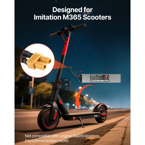 36V Scooter Battery Pack 8Ah 8000mAh Lithium Battery Replacement with 30A