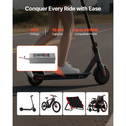 48V Electric Scooter Battery 10Ah Ebike Lithium Battery Pack with 30A BMS