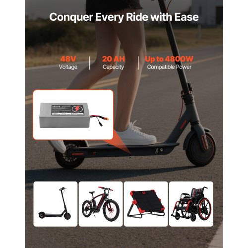 48V Electric Scooter Battery 20Ah Ebike Lithium Battery Pack with 30A BMS
