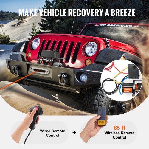 Electric Winch 6000 lb 12V DC Truck Winch with 14 in x 55 ft Synthetic